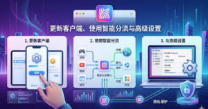 更新客户端、使用智能分流与高级设置